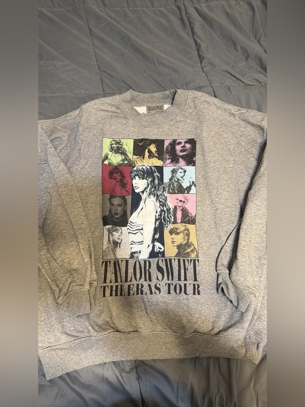 Taylor Swift Gray Multicolor Photo Grid Sweatshirt